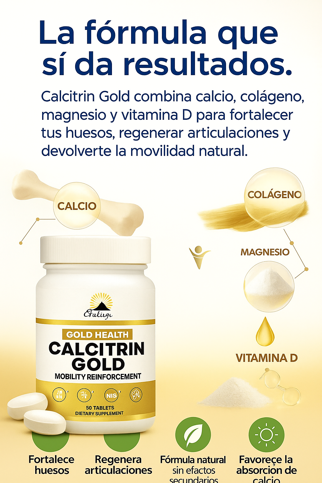 Calcitrin Gold – Fórmula patentada para prevenir desgaste articular y conservar masa ósea