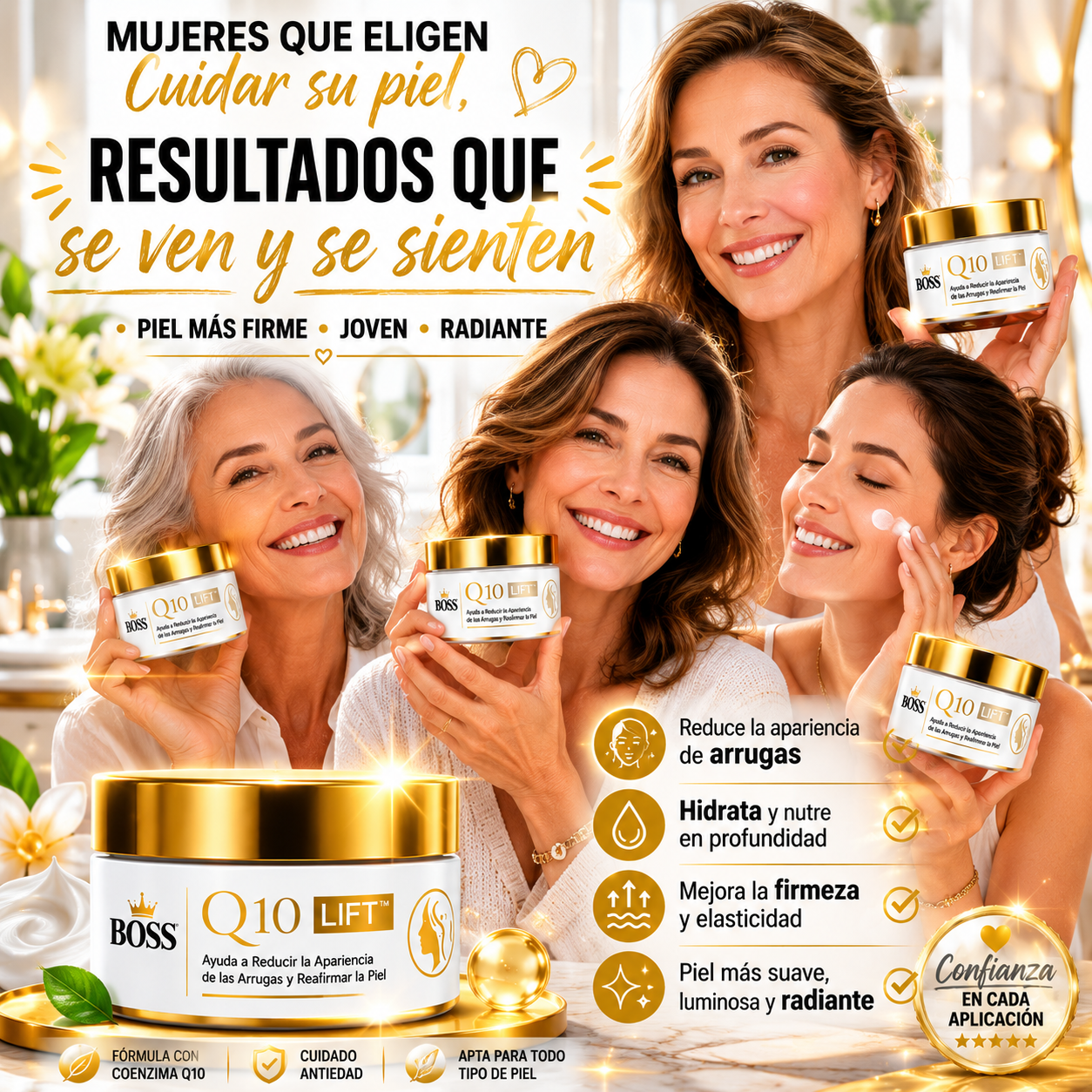 BOSS Q10 LIFT™ – Ayuda a Reducir la Apariencia de las Arrugas y Reafirmar la Piel