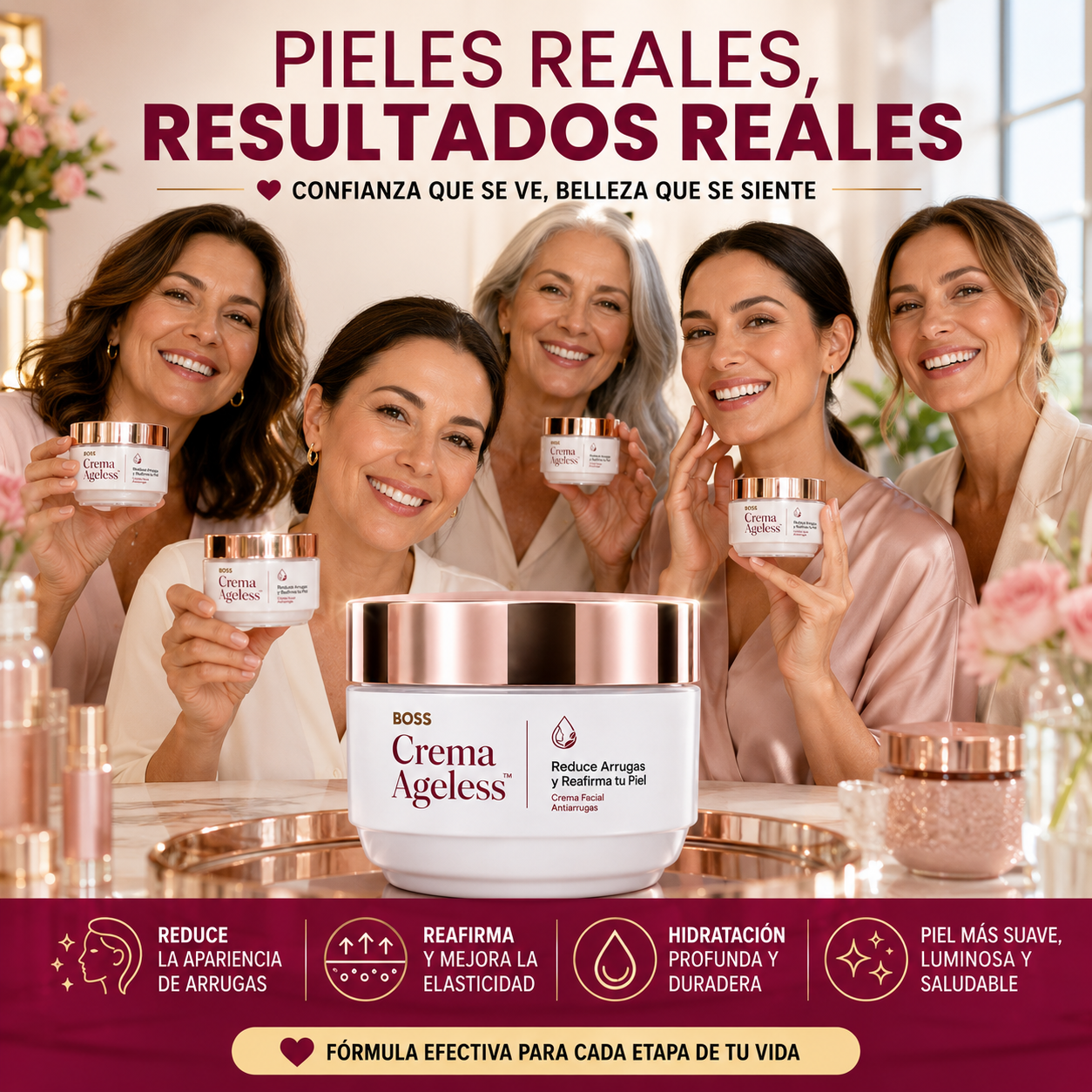 Crema Ageless™ – Reduce Arrugas y Reafirma tu Piel