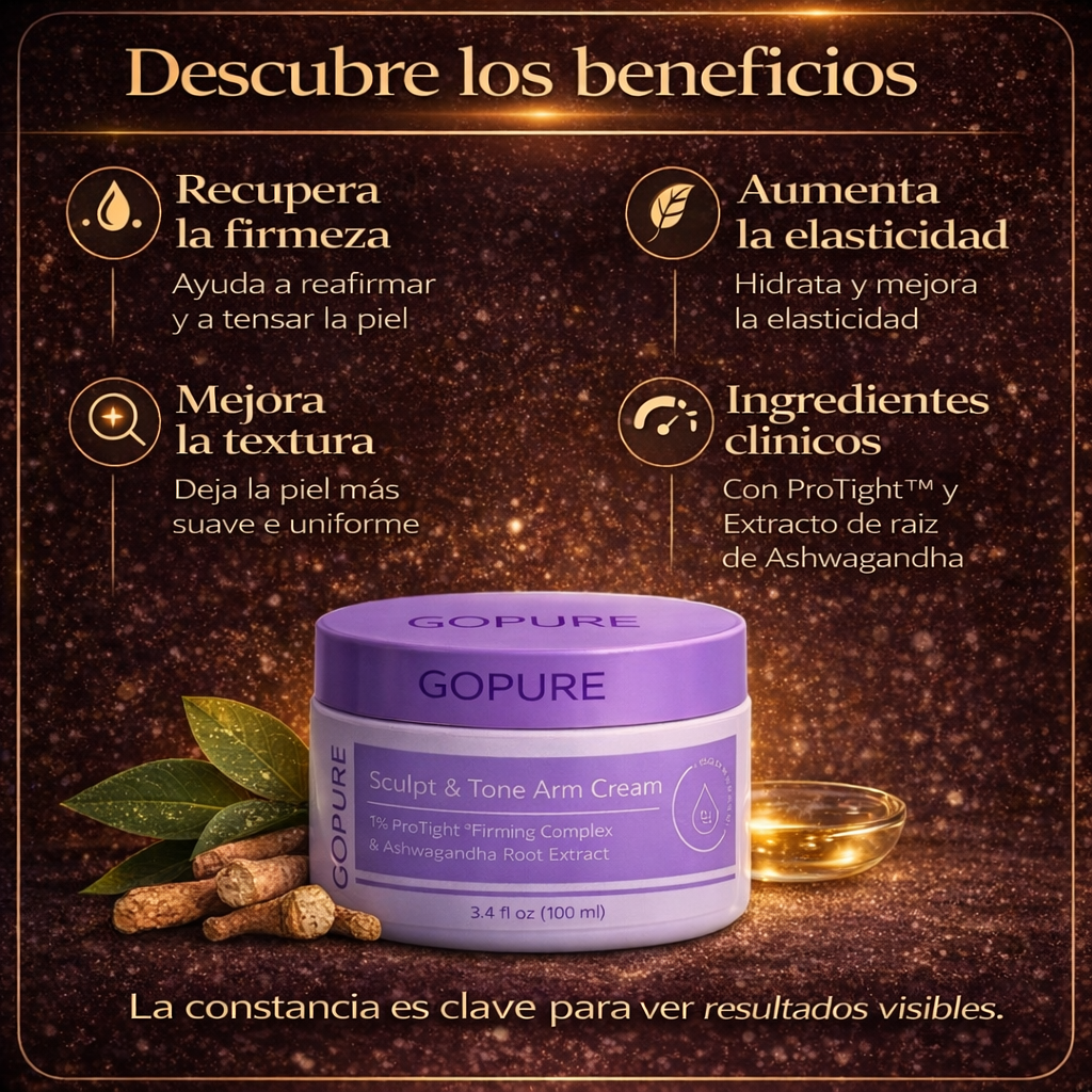GoPure Cream-Recupera la firmeza de tus brazos y cuello sin cirugía