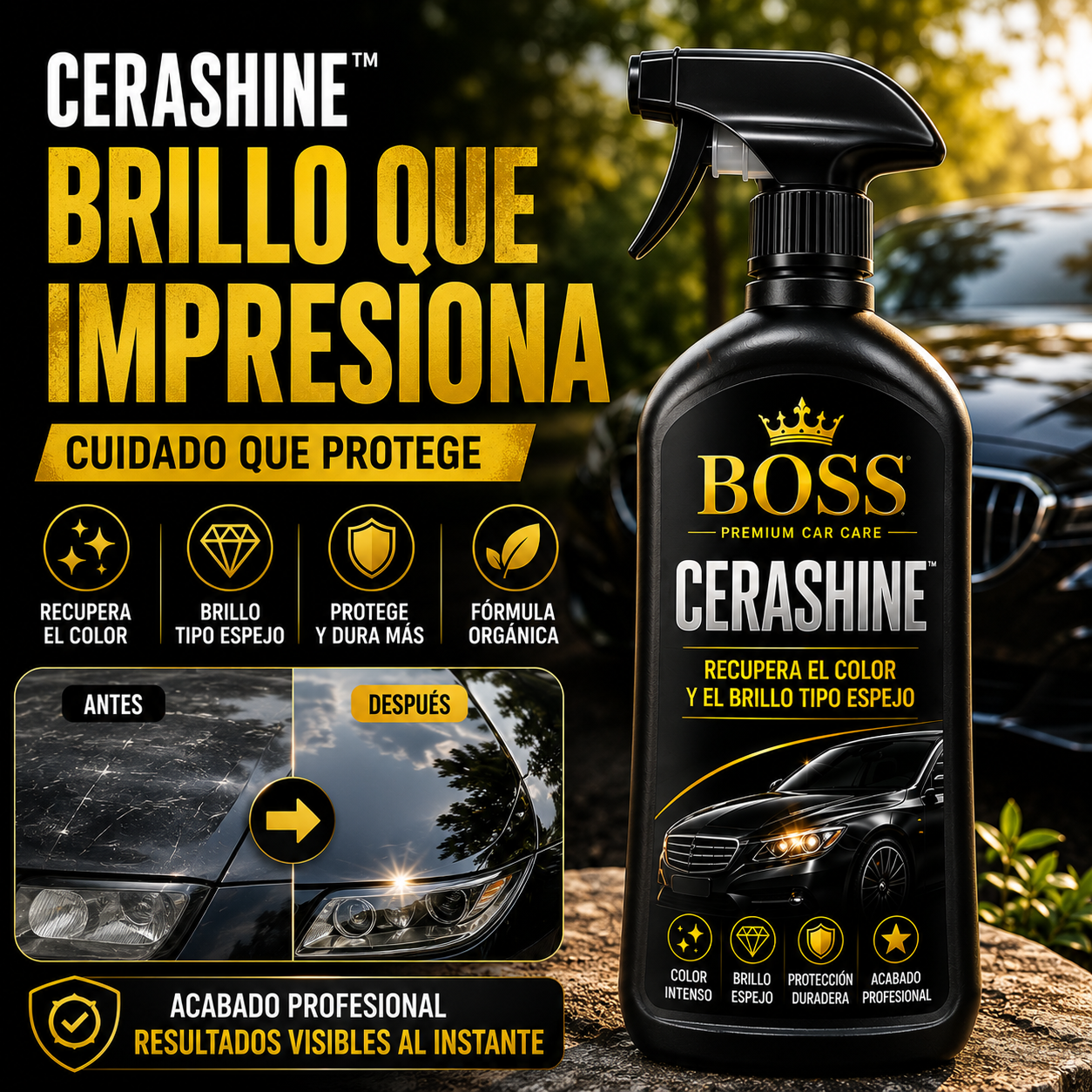 BOSS CERASHINE™ | Recupera el Color y el Brillo Tipo Espejo