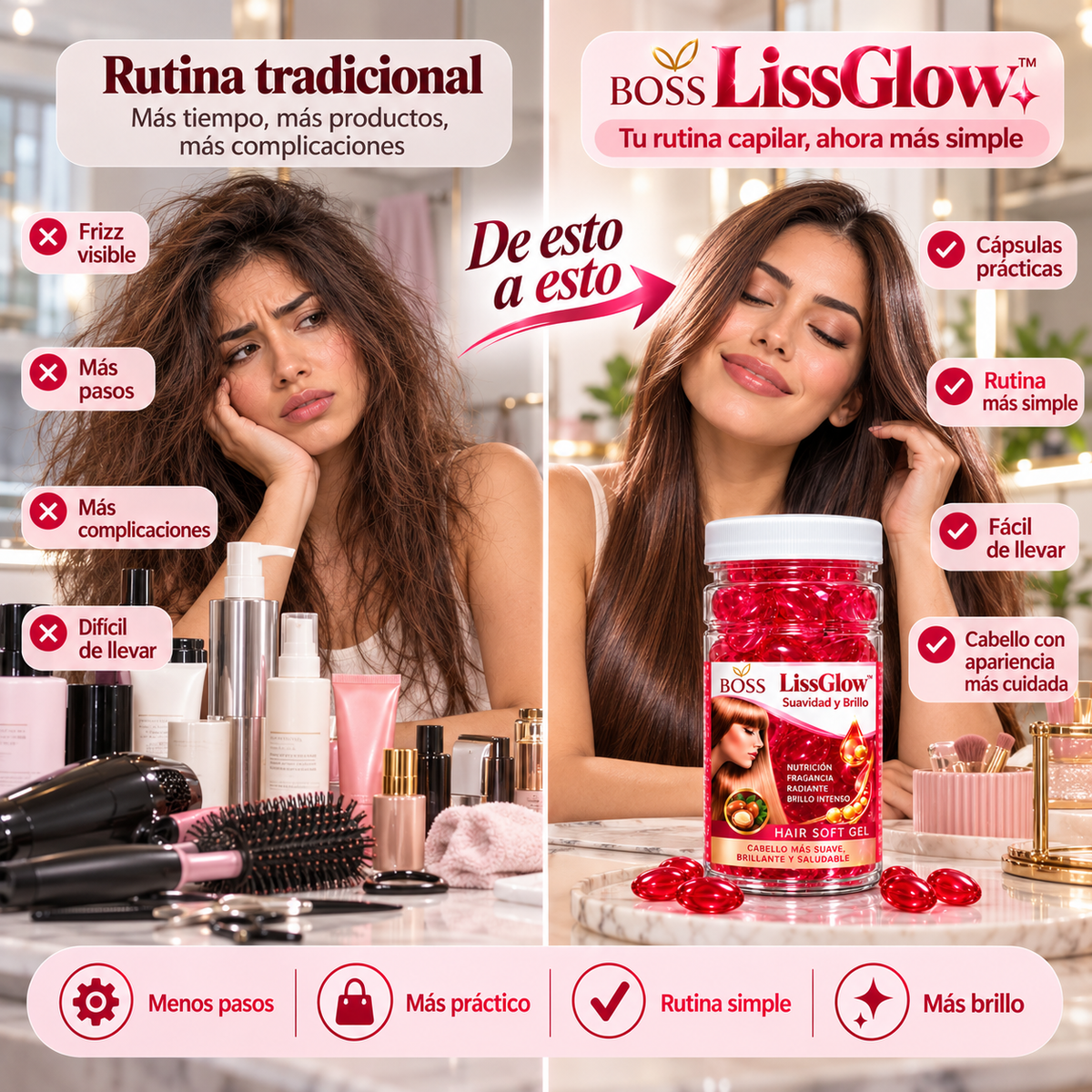 LissGlow™ – Suavidad y Brillo para un Cabello de Ensueño