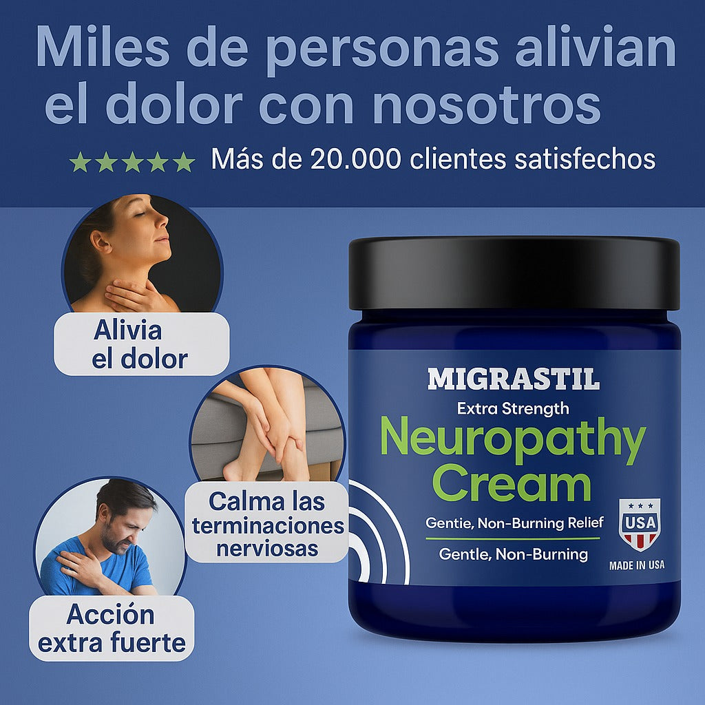 Migrastil Crema Natural para Neuropatía-Calma el Ardor y Hormigueo en Minutos