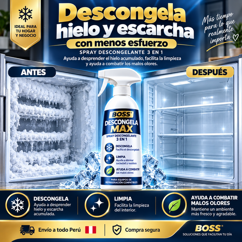 BOSS Descongela Max-Spray Descongelante y Neutralizador de Olores
