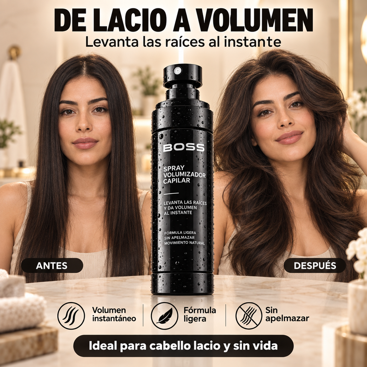 Spray Volumizador Capilar – Levanta las Raíces y Da Volumen al Instante