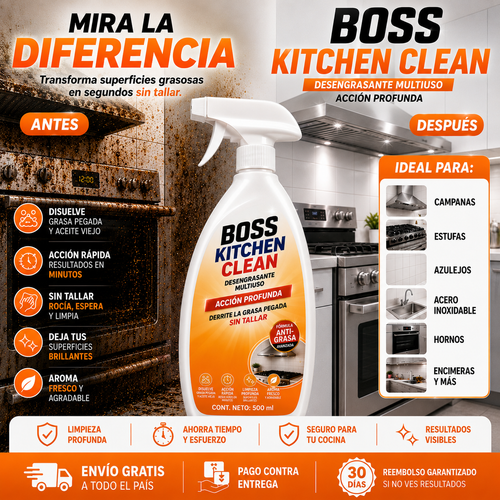 BOSS KITCHEN CLEAN™- Tecnología Desintegradora de Grasa