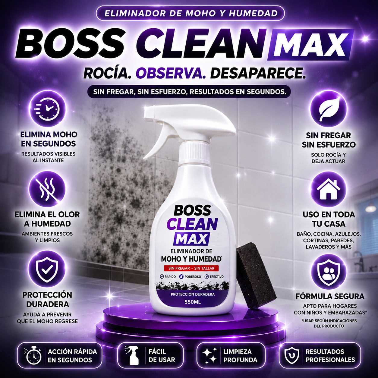 BOSS CLEAN MAX™-PODER ANTIMOHO DE NIVEL PROFESIONAL