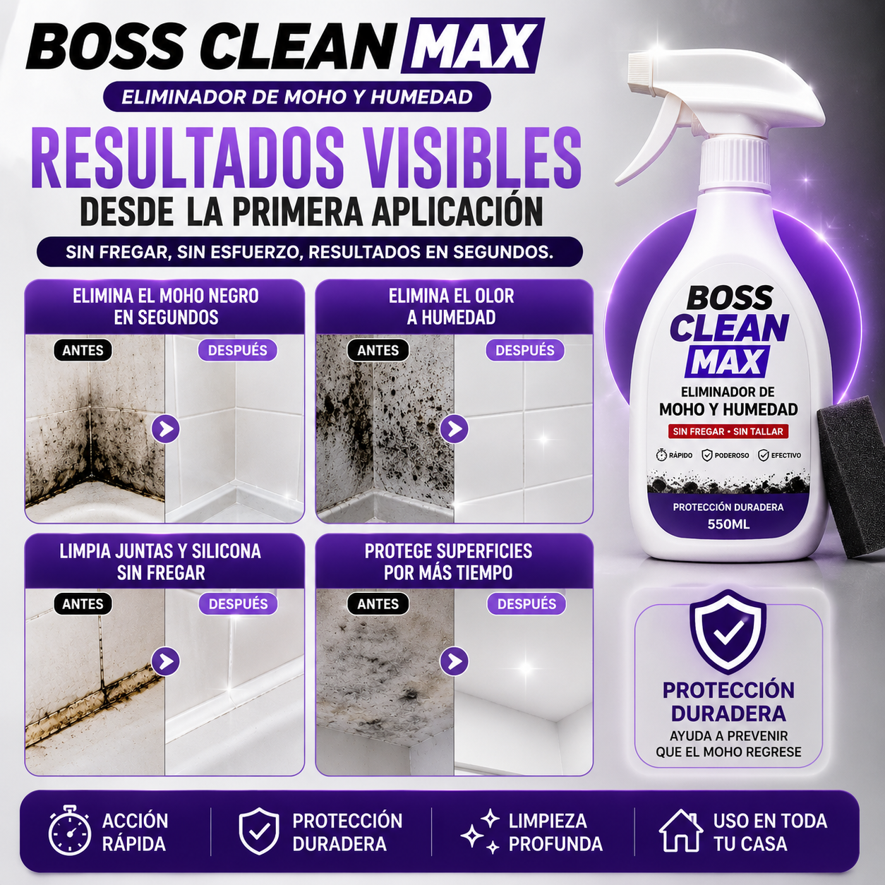 BOSS CLEAN MAX™-PODER ANTIMOHO DE NIVEL PROFESIONAL