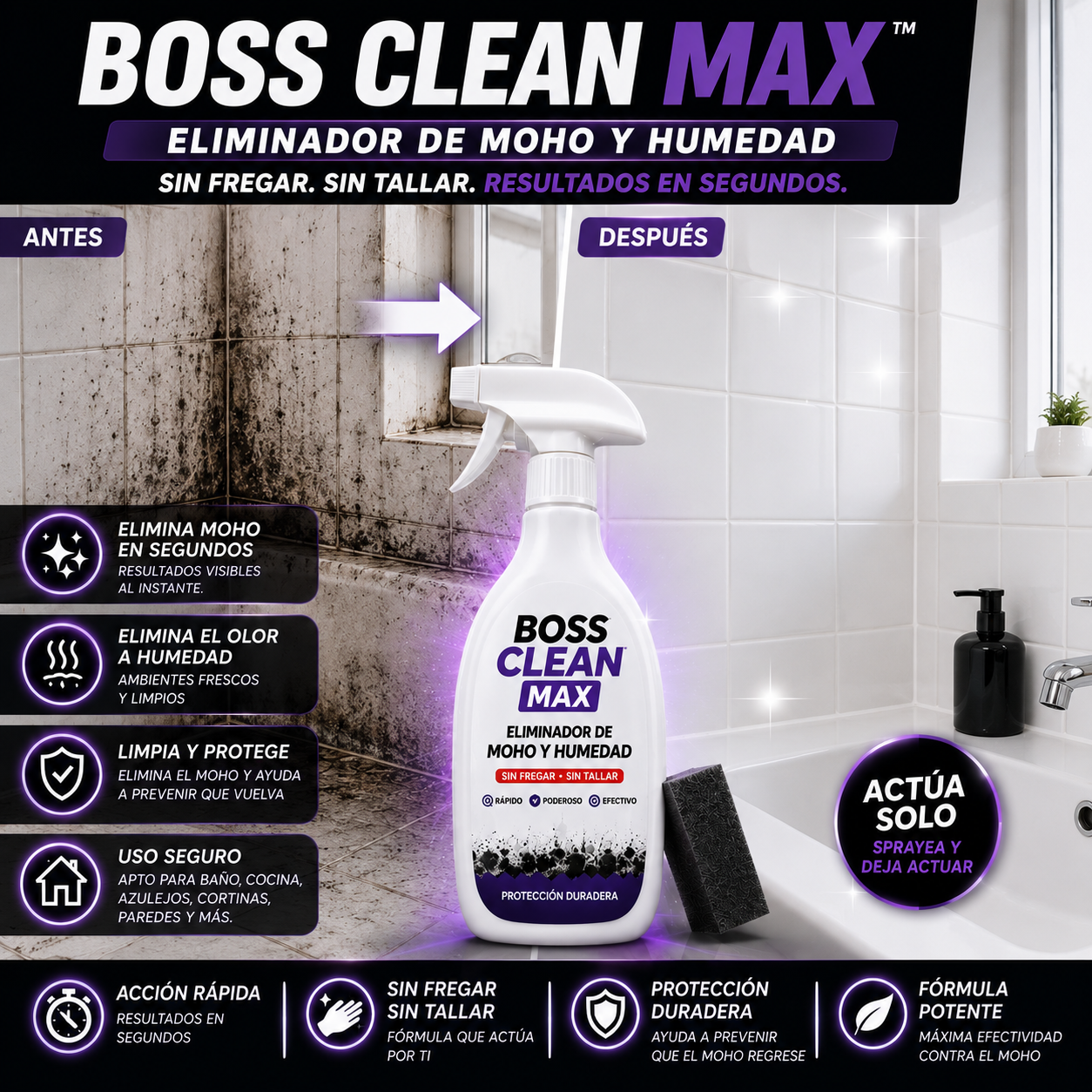BOSS CLEAN MAX™-PODER ANTIMOHO DE NIVEL PROFESIONAL