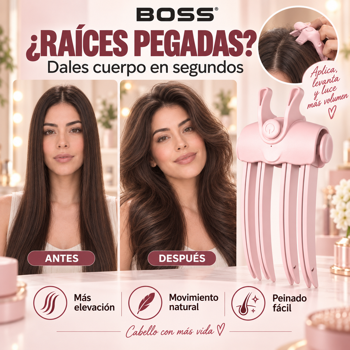 Clip Voluminizador de Raíz – Levanta la Raíz y Da Volumen al Instante