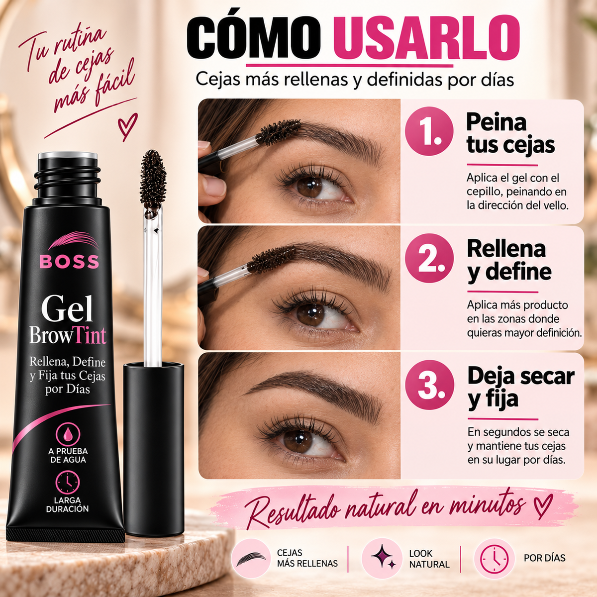 Gel BrowTint – Rellena, Define y Fija tus Cejas por Días
