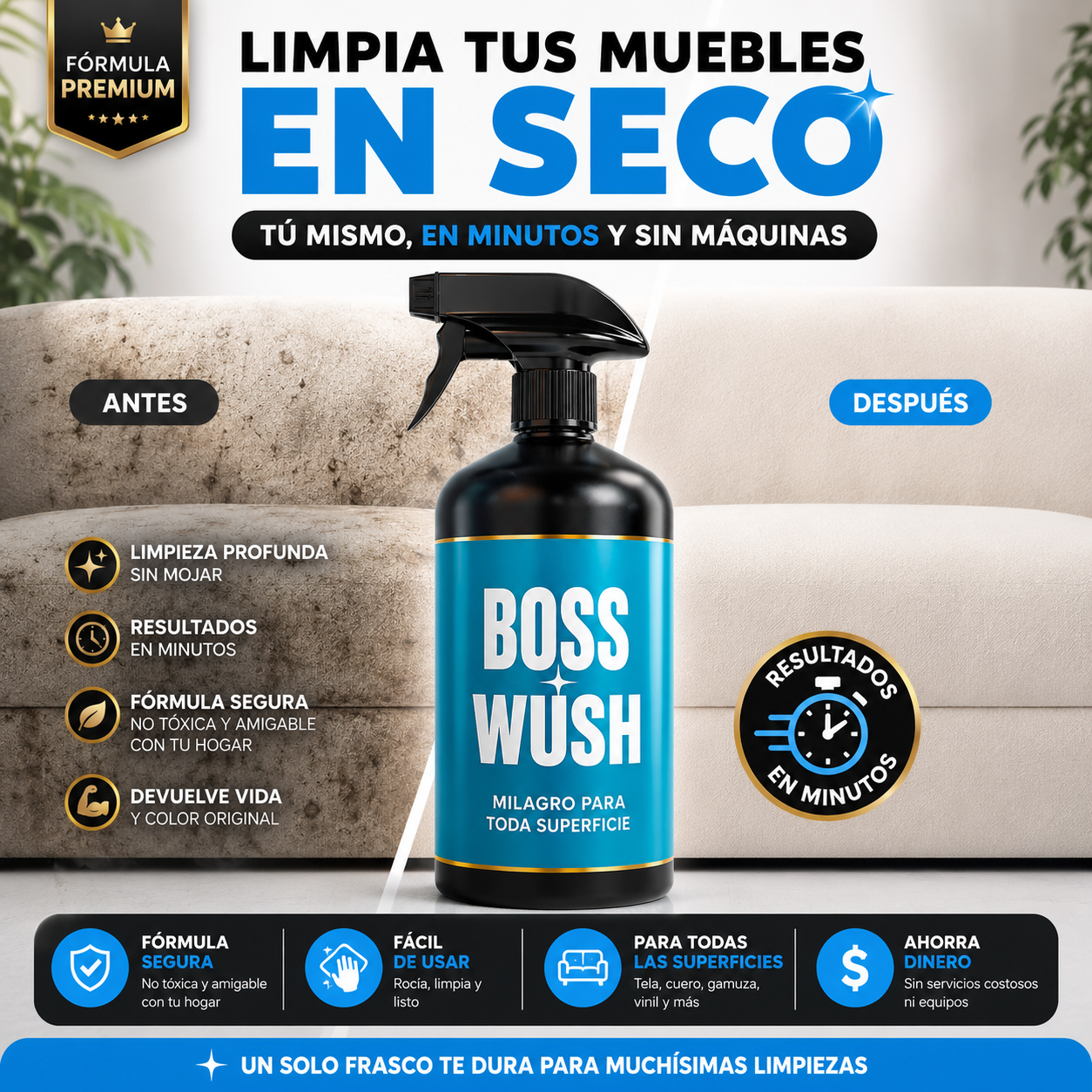 BOSS WUSH | Limpia Tus Muebles en Seco y en Minutos