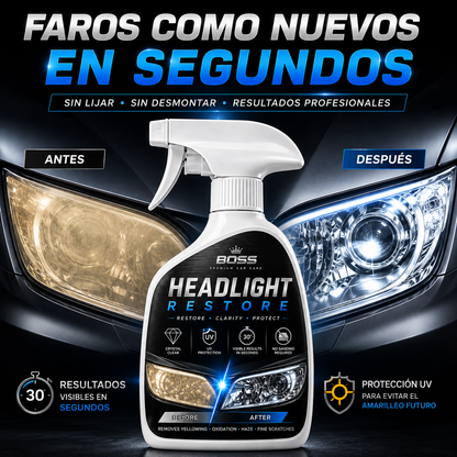BOSS Headlight Restore – Restaura y Recupera Faros Opacos