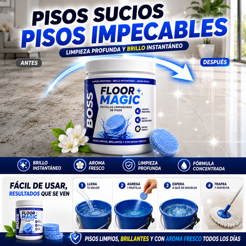 BOSS Floor Magic™ – Limpia, Desinfecta y Da Brillo en Segundos