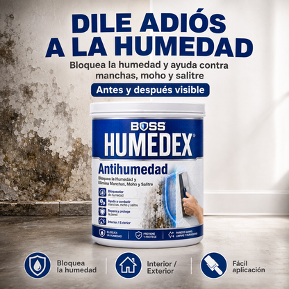 BOSS HUMEDEX® Antihumedad – Bloquea la Humedad y Elimina Manchas, Moho y Salitre