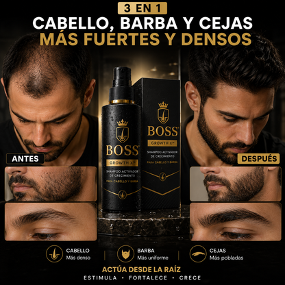 BOSS GROWTH X™ – Activador de Crecimiento para Cabello y Barba