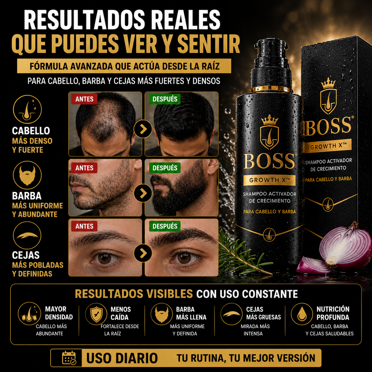 BOSS GROWTH X™ – Activador de Crecimiento para Cabello y Barba