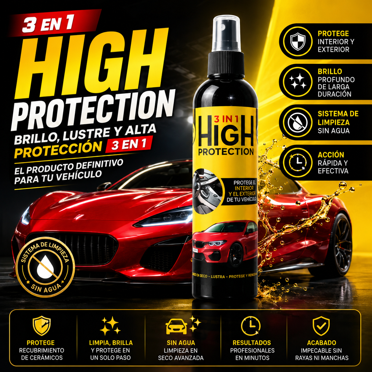 High Protection 3 en 1 – Limpia, Protege y Renueva en Minutos