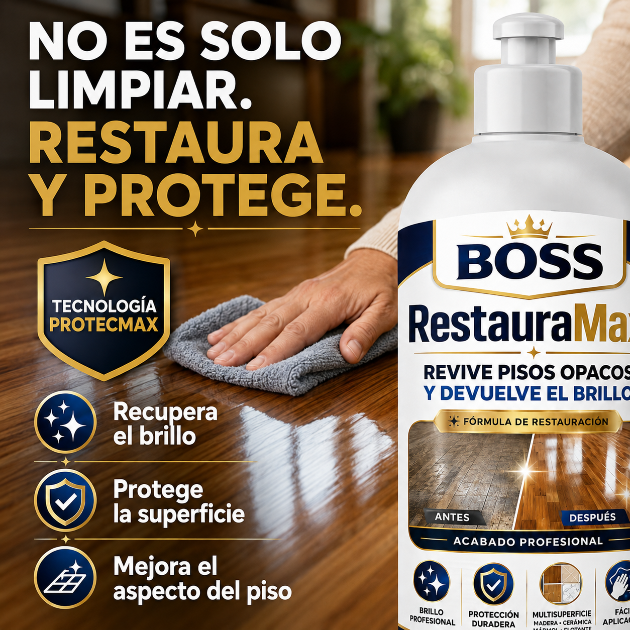 RestauraMax® – Revive Pisos Opacos y Devuelve el Brillo