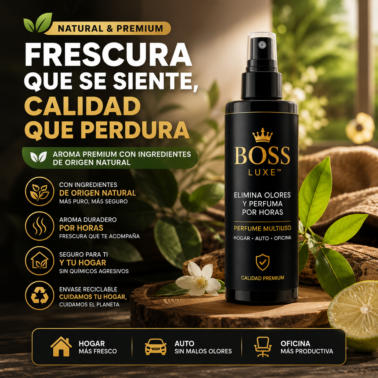 BOSS LUXE™ – Elimina Olores y Perfuma por Horas