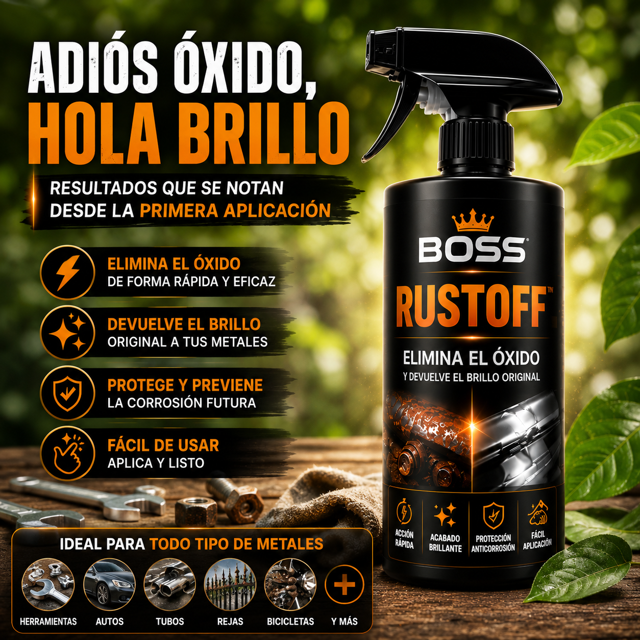 BOSS  RUSTOFF™ | Elimina el Óxido y Devuelve el Brillo Original