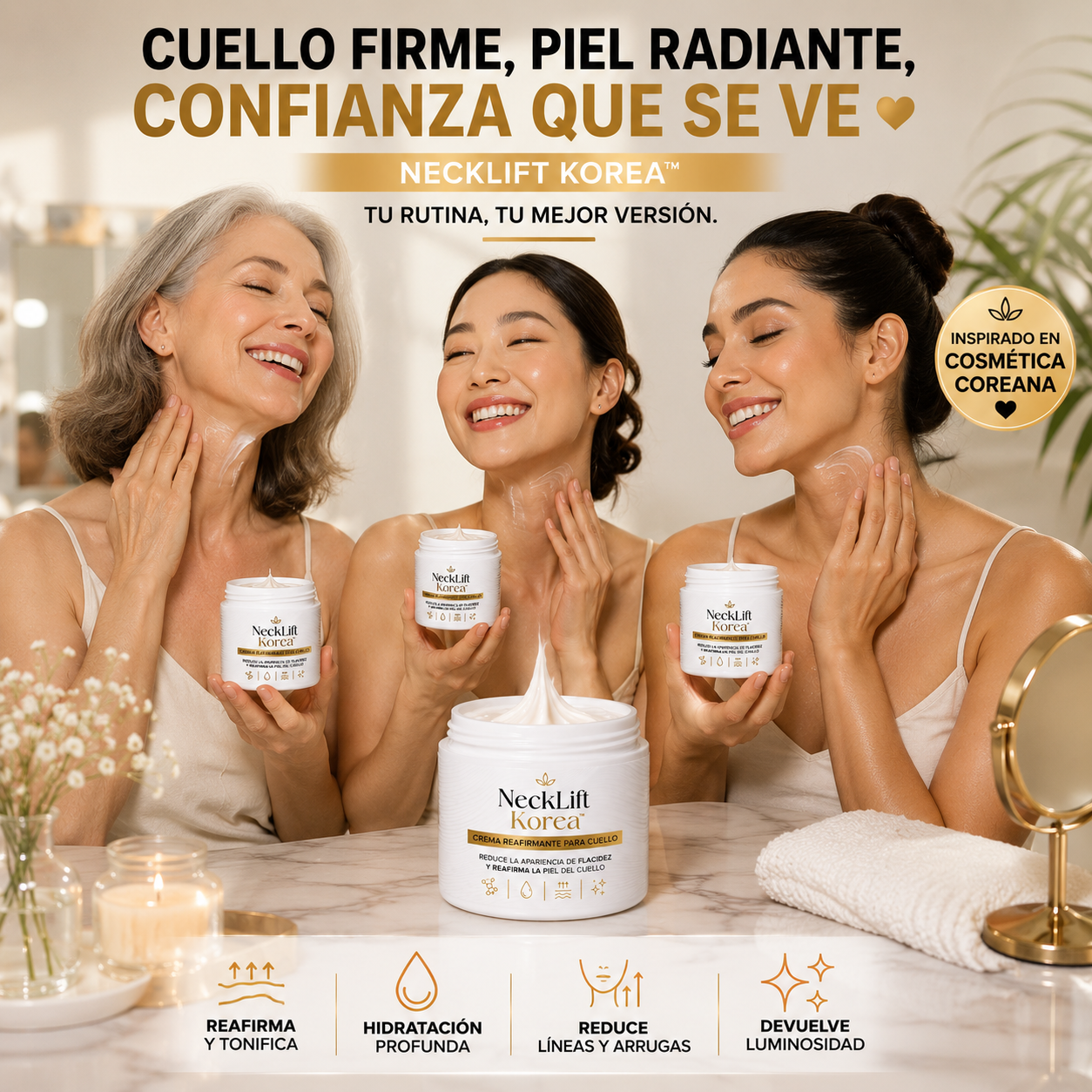 NeckLift Korea™ – Reduce la Apariencia de Flacidez y Reafirma la Piel del Cuello