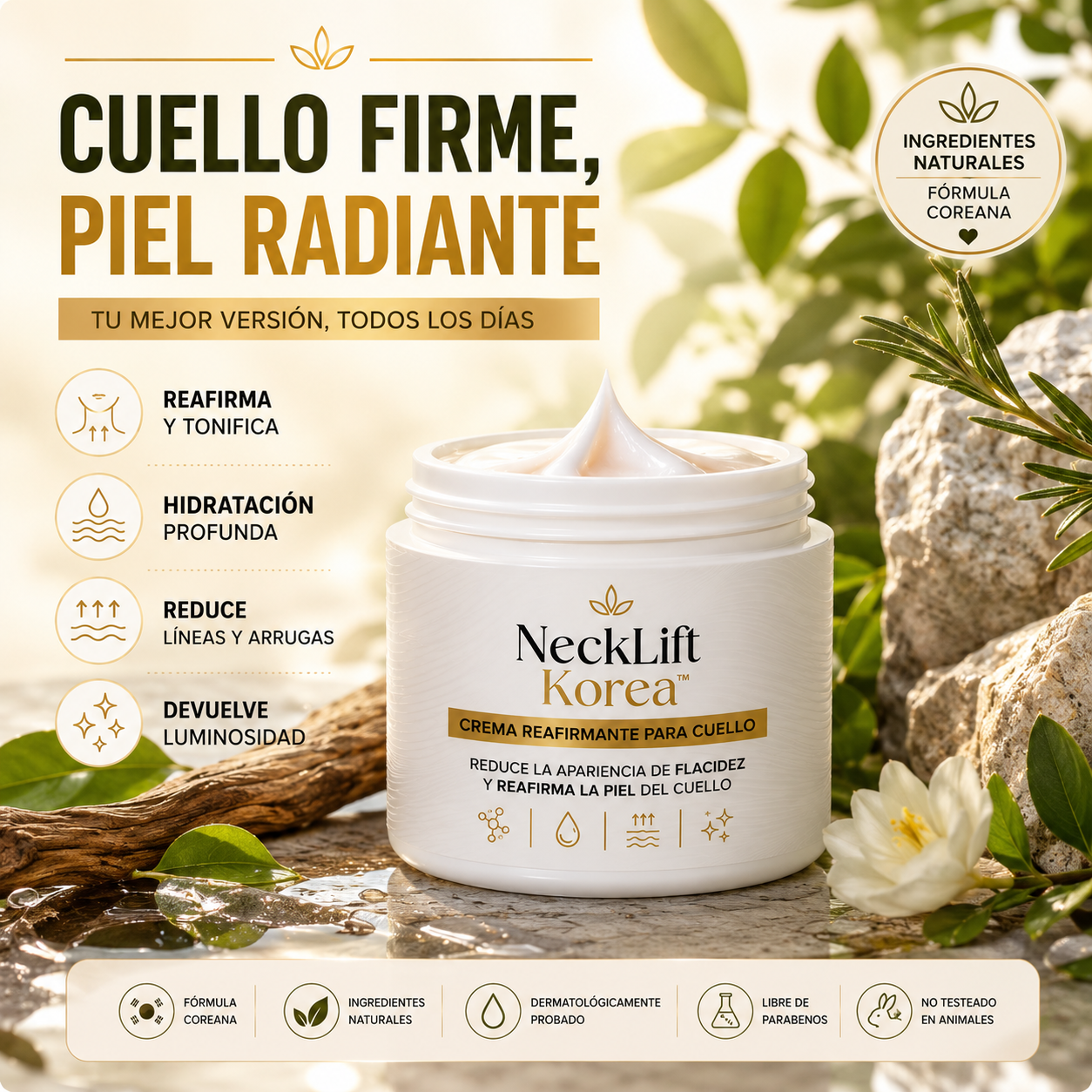 NeckLift Korea™ – Reduce la Apariencia de Flacidez y Reafirma la Piel del Cuello