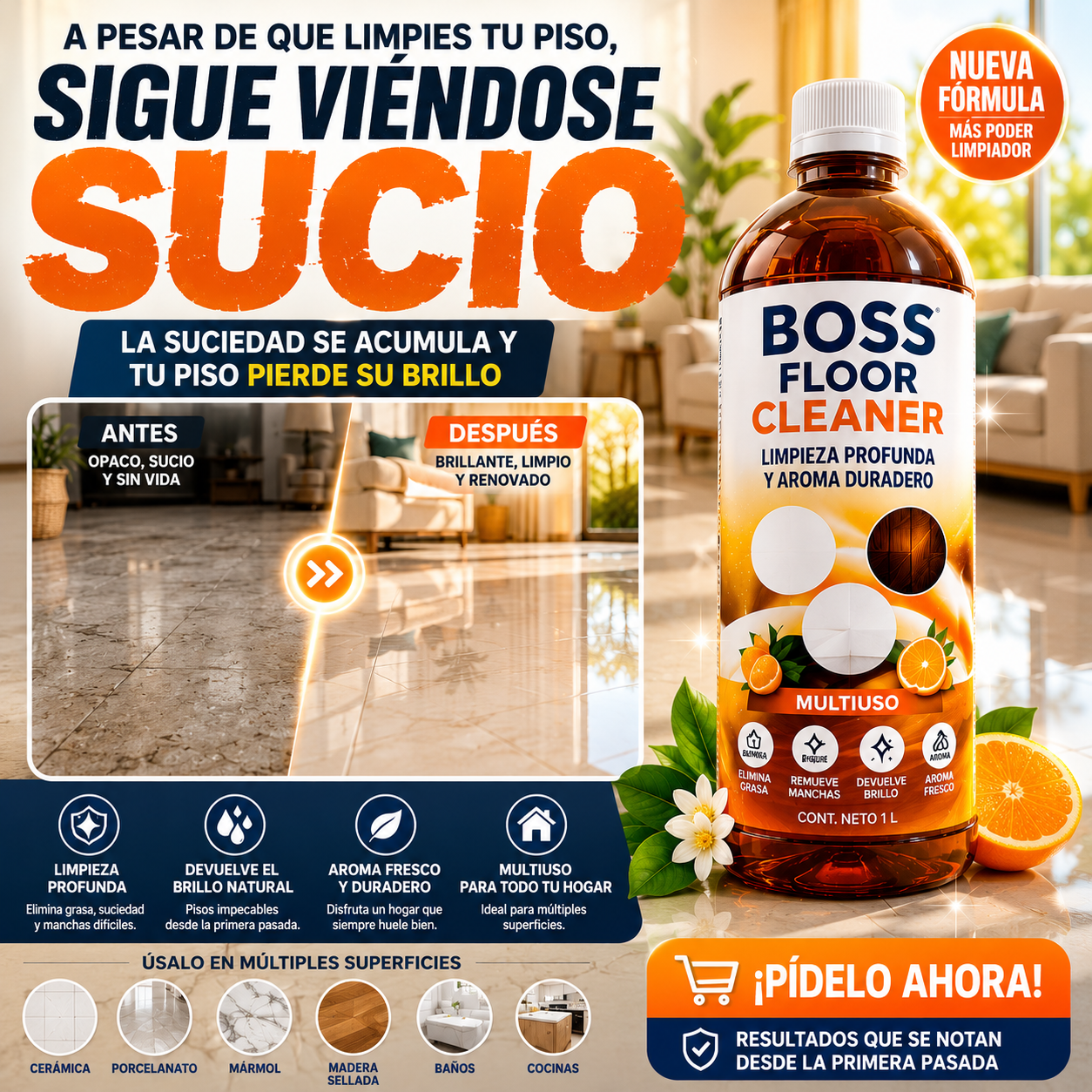 Boss Floor Cleaner-Limpieza Profesional Para Tu Hogar