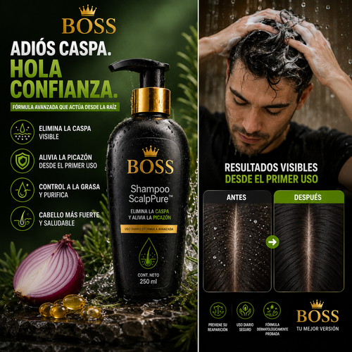 Shampoo ScalpPure™ – Elimina la Caspa y Alivia la Picazón