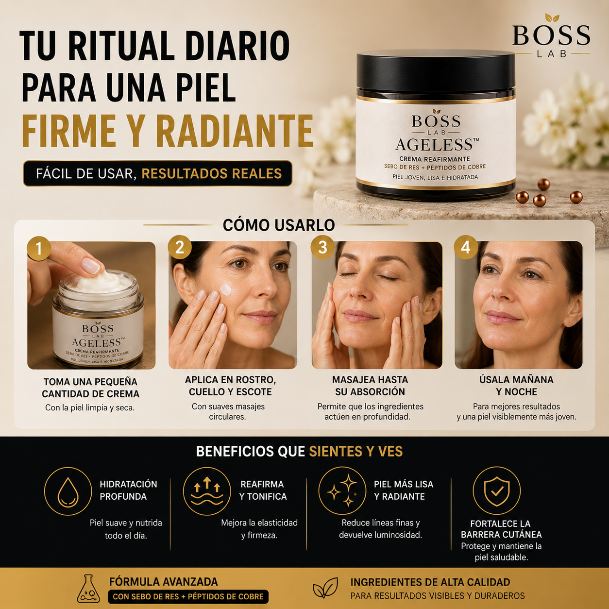 BOSS AGELESS™ – El Ritual Diario para una Piel Firme y Radiante