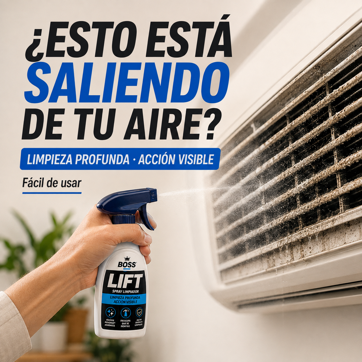 BOSS LIFT | Spray limpiador para ventiladores, rejillas y aire acondicionado