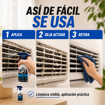 BOSS LIFT | Spray limpiador para ventiladores, rejillas y aire acondicionado