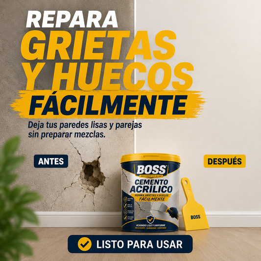 Cemento Acrílico – Repara Grietas y Huecos Fácilmente