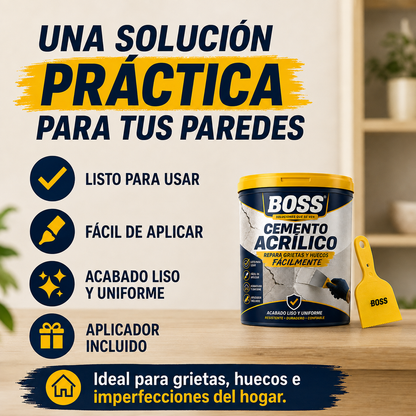 Cemento Acrílico – Repara Grietas y Huecos Fácilmente