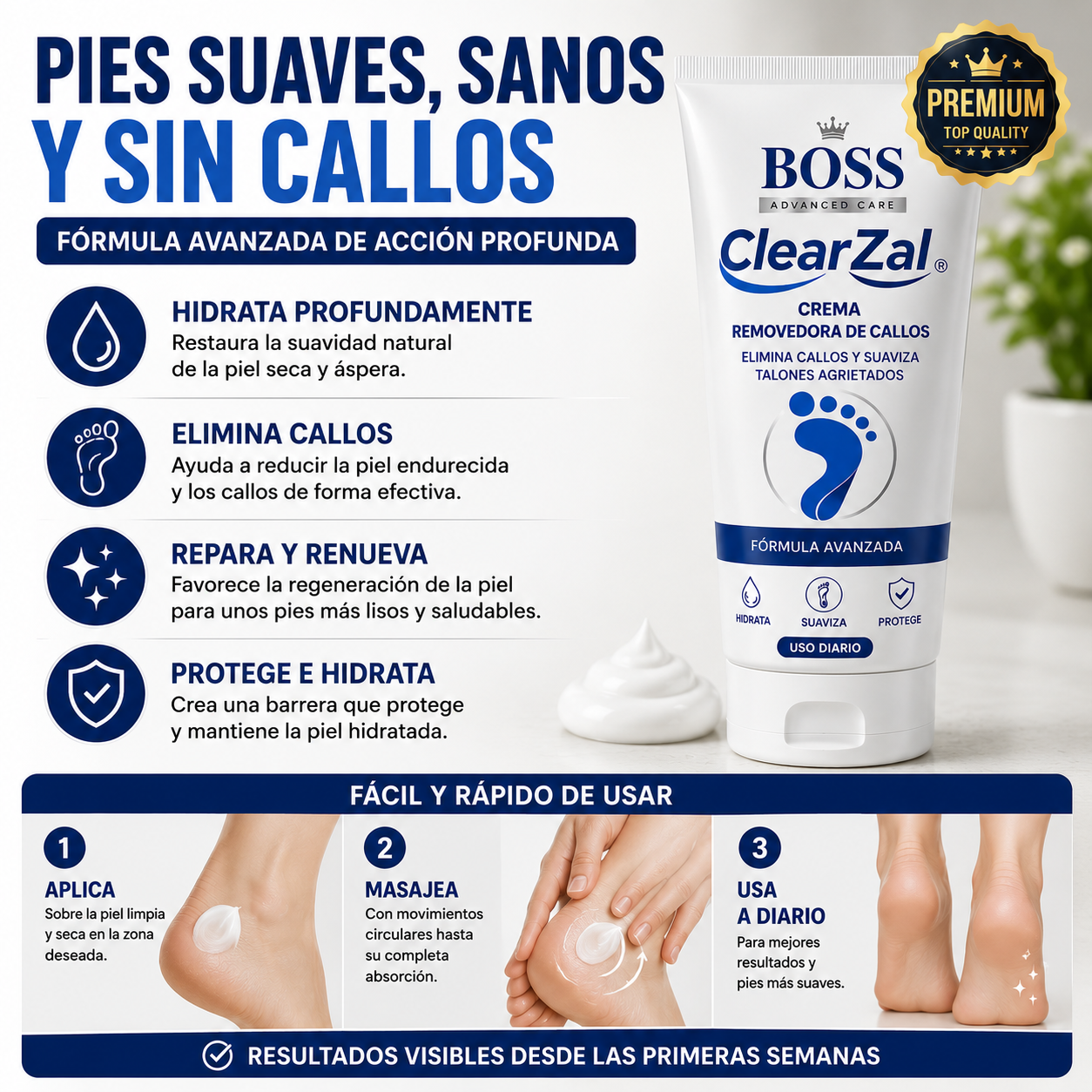 Crema ClearZal – Elimina Callos y Suaviza Talones Agrietados