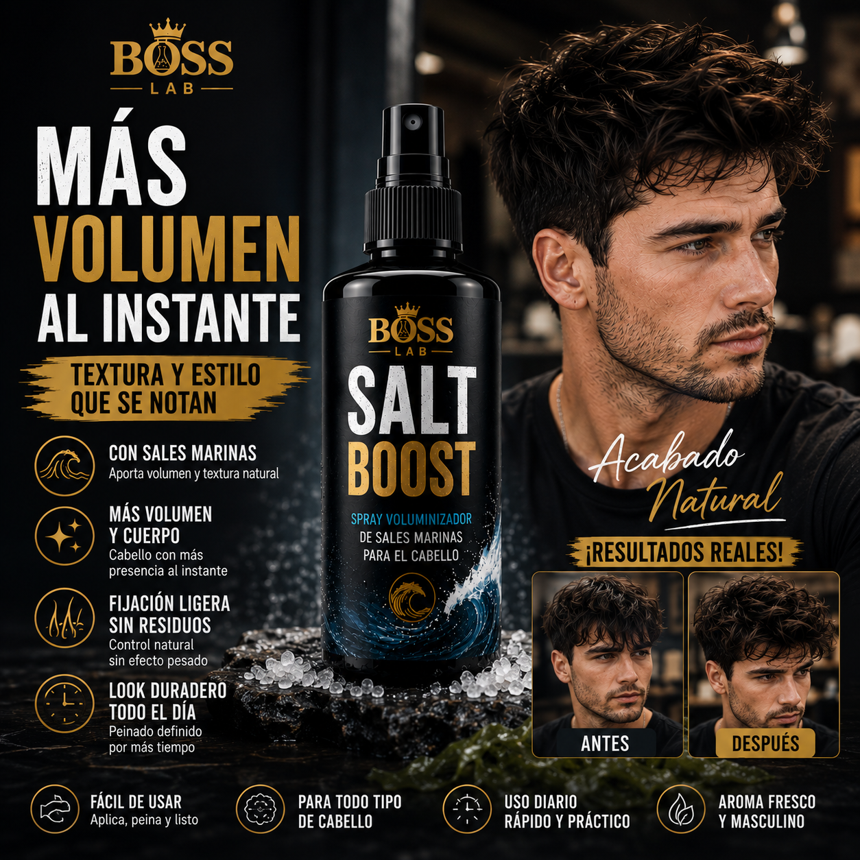 Salt Boost – Aumenta el Volumen y la Textura del Cabello