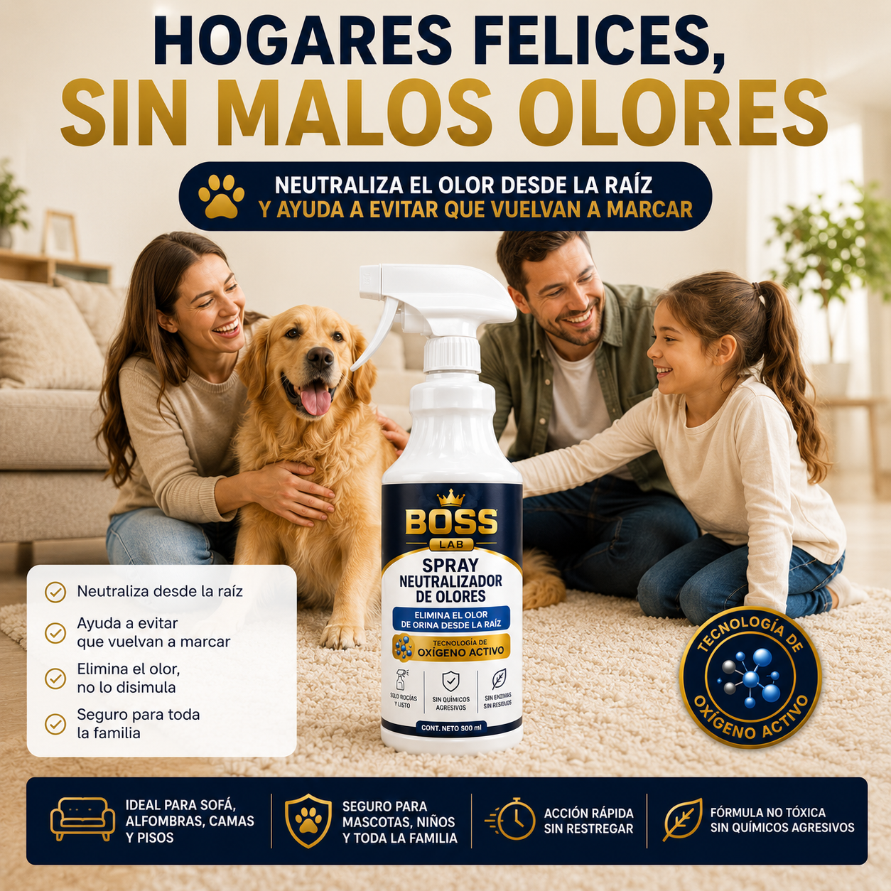 Spray Neutralizador de Olores – Elimina el Olor de Orina desde la Raíz