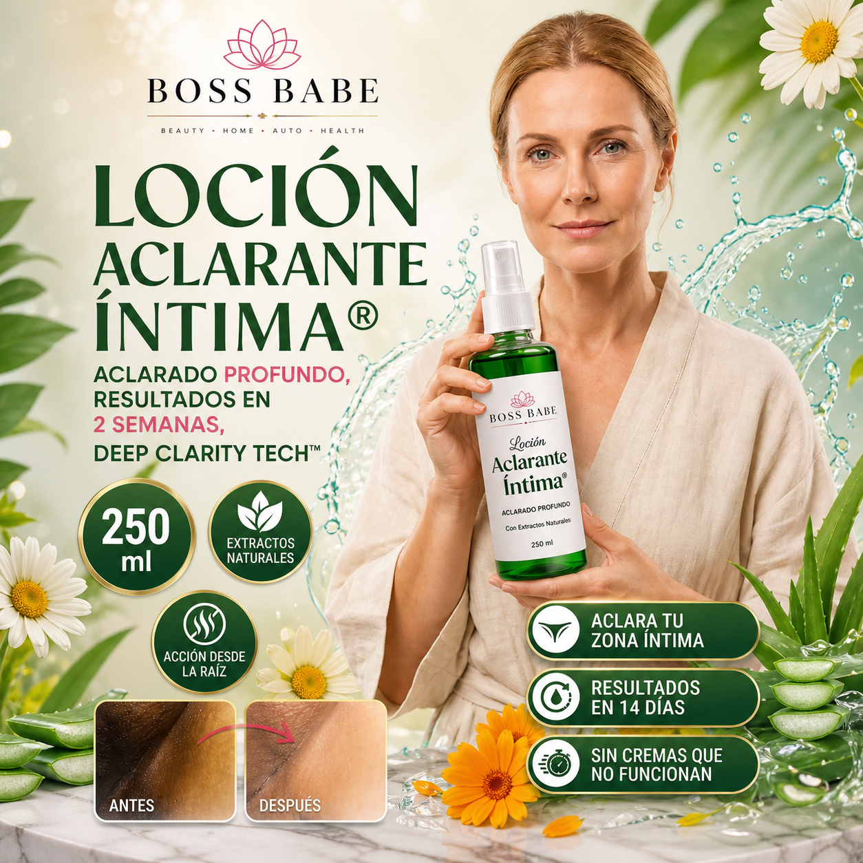 LOCIÓN ACLARANTE INTIMA - Elimina manchas desde el origen • Resultados visibles en 14 días
