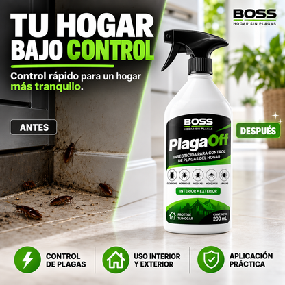 BOSS PlagaOff | Insecticida para control de plagas del hogar