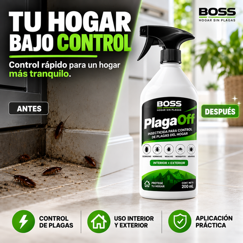 BOSS PlagaOff | Insecticida para control de plagas del hogar