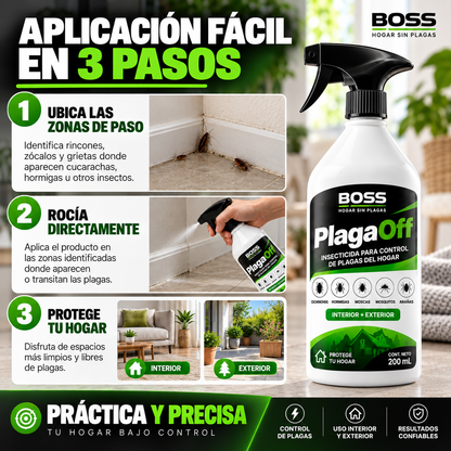 BOSS PlagaOff | Insecticida para control de plagas del hogar