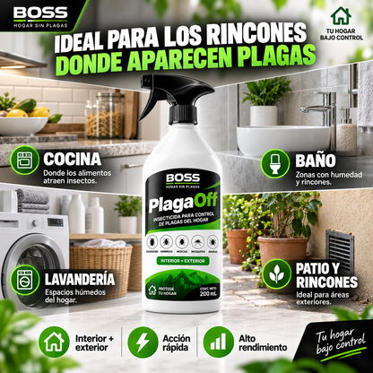 BOSS PlagaOff | Insecticida para control de plagas del hogar