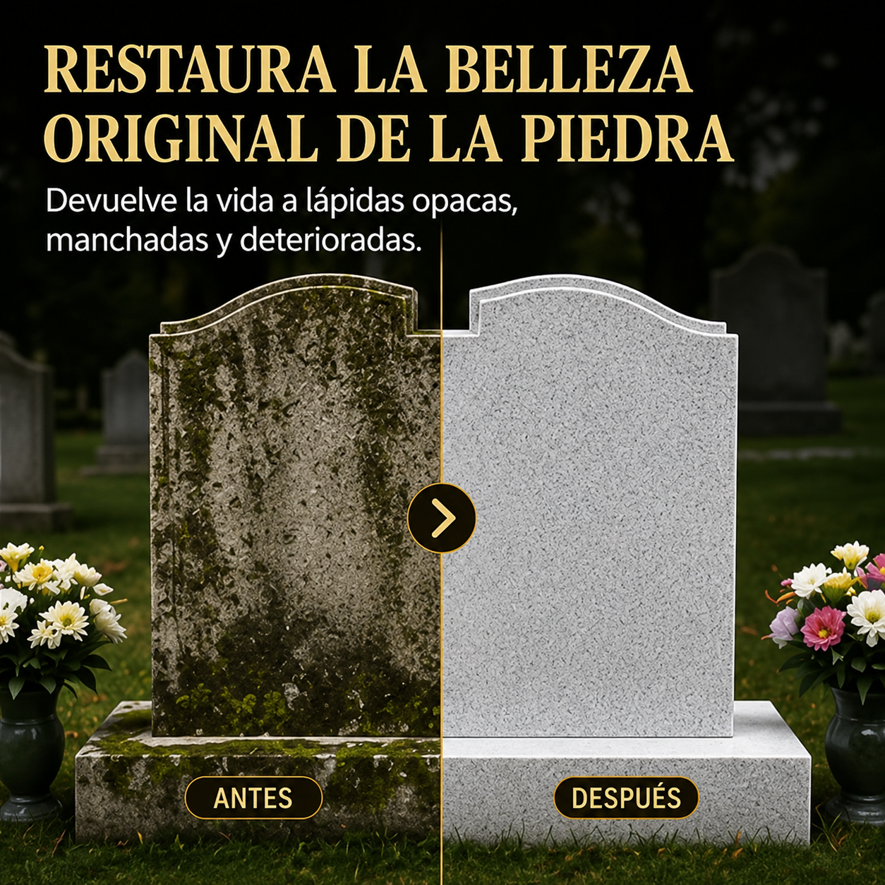 MEMORIAL CLEAN™-Recupera el brillo y apariencia de la lápida en minutos