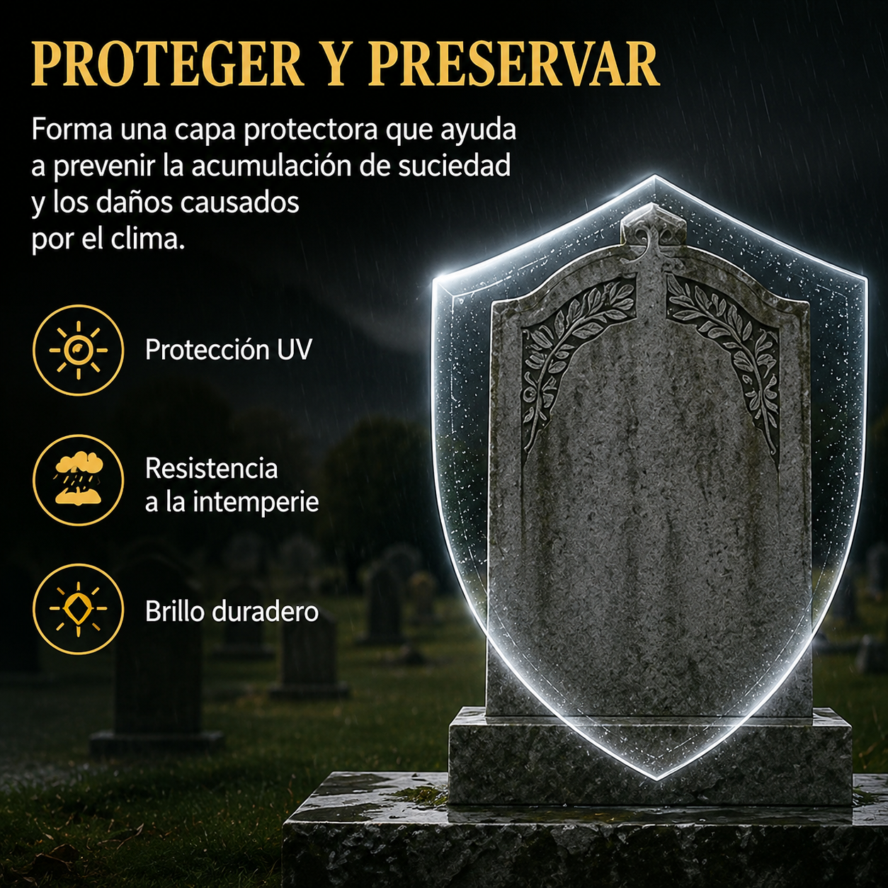 MEMORIAL CLEAN™-Recupera el brillo y apariencia de la lápida en minutos