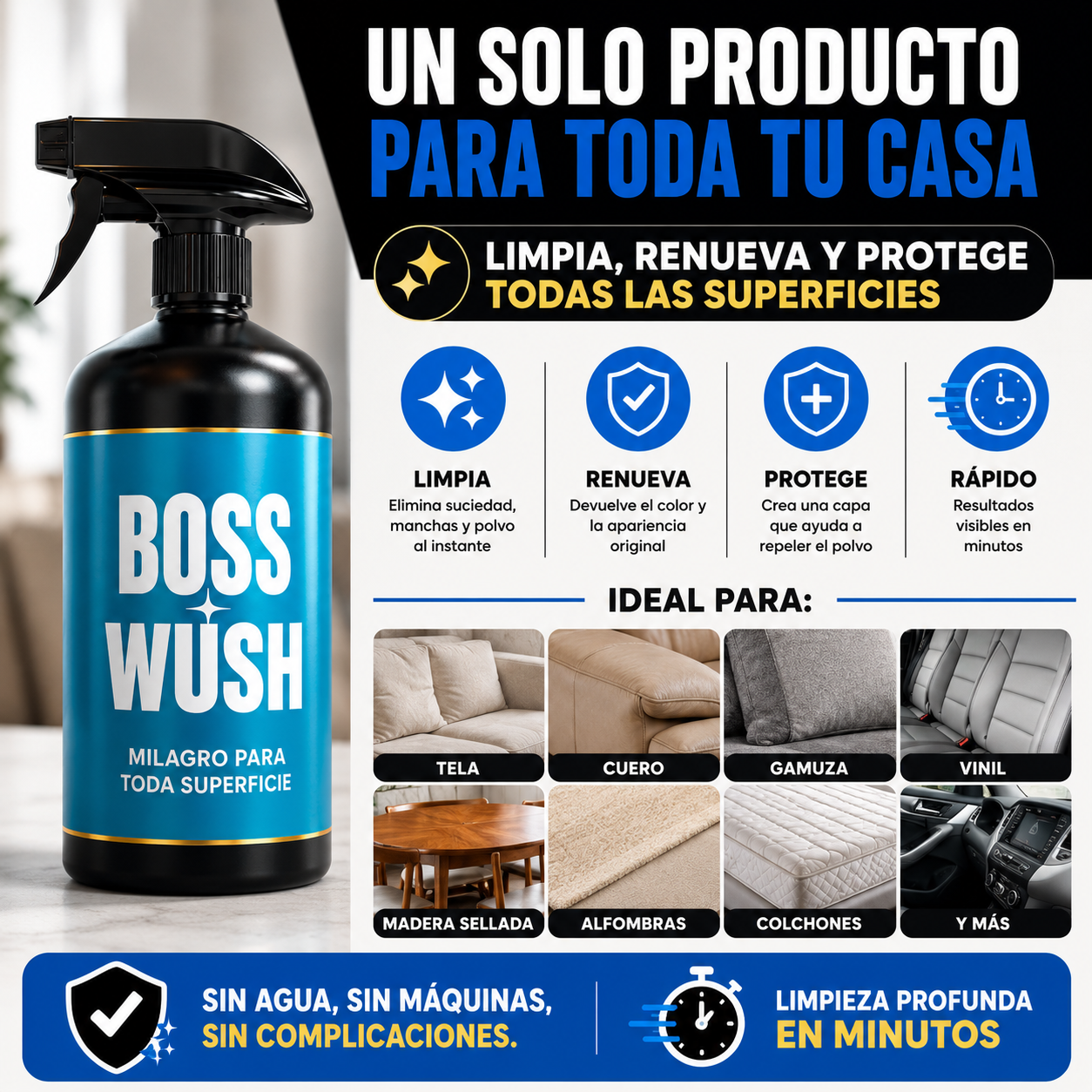 BOSS WUSH | Limpia Tus Muebles en Seco y en Minutos