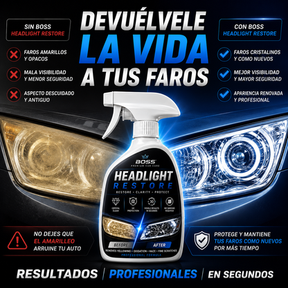 BOSS Headlight Restore – Restaura y Recupera Faros Opacos