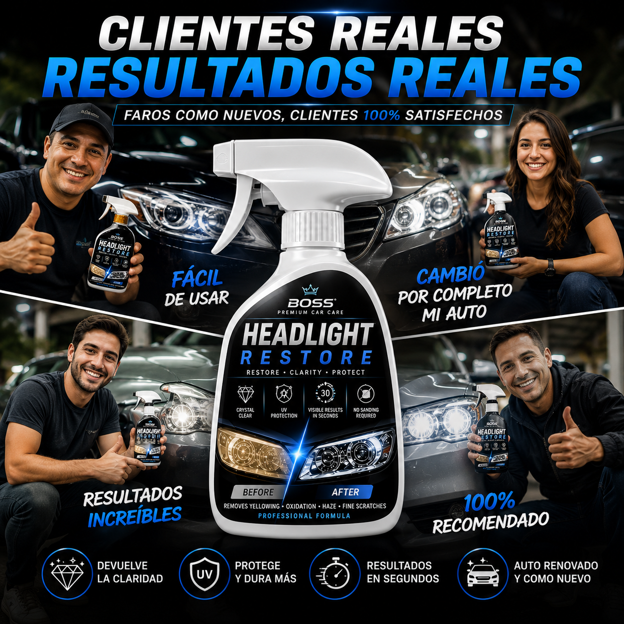 BOSS Headlight Restore – Restaura y Recupera Faros Opacos