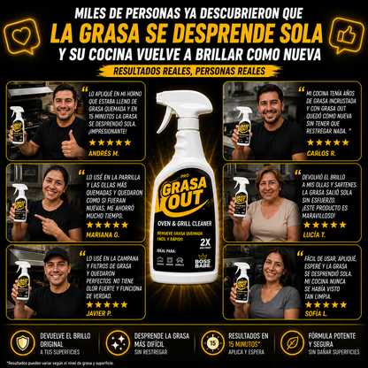 GRASA OUT™- Disuelve Grasa Quemada Sin Esfuerzo
