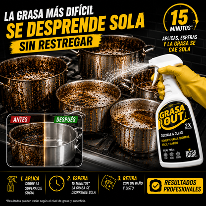 GRASA OUT™- Disuelve Grasa Quemada Sin Esfuerzo