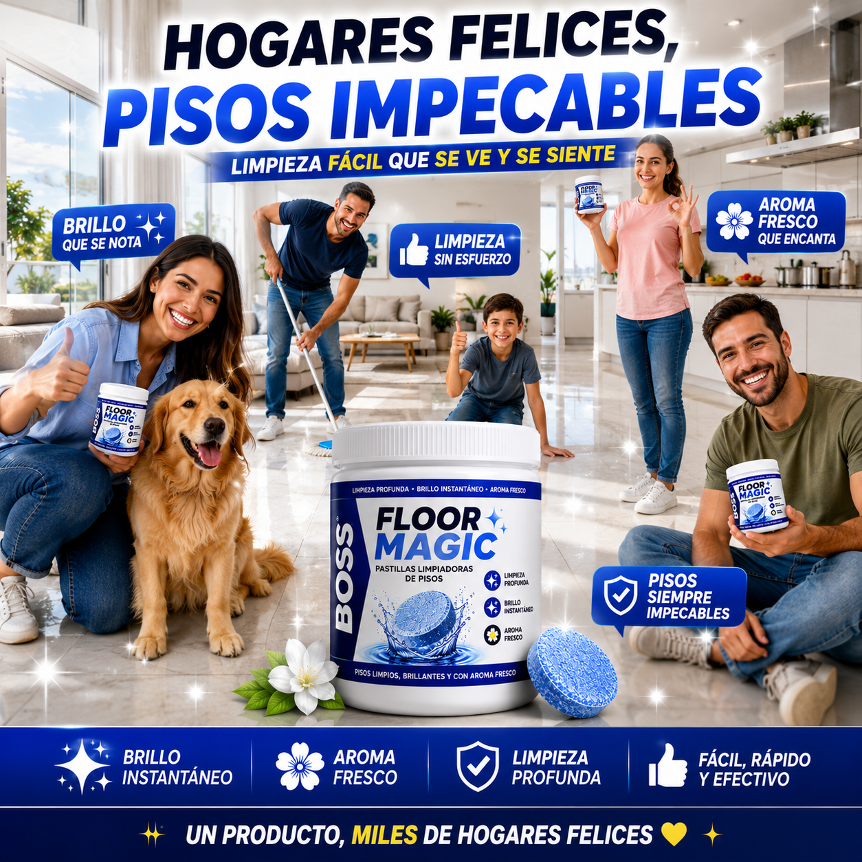 BOSS Floor Magic™ – Limpia, Desinfecta y Da Brillo en Segundos